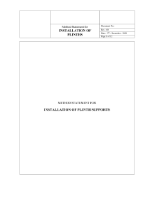Plinth Installation Method Statement - Civil Engineering