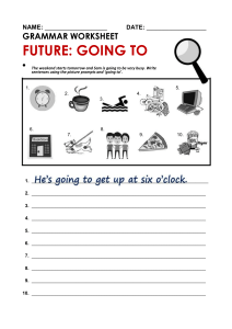 Future Tense Grammar Worksheet: Going To