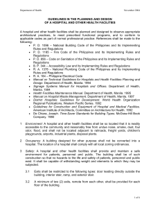Hospital Design Guidelines: Philippines DOH Standards
