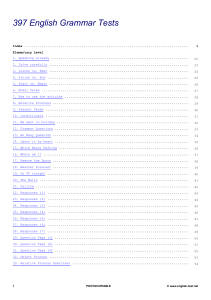 English Grammar Tests: Elementary & Intermediate Levels