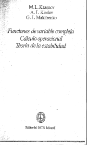 Funciones Complejas, Cálculo Operacional y Estabilidad