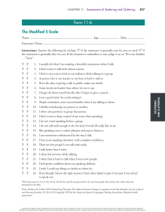 Modified S-Scale: Stuttering Assessment Form