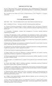 Republic Act 7920: Electrical Engineering Law