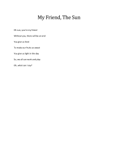 My Friend, The Sun: A Short Poem