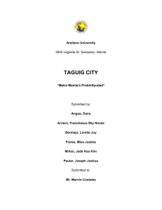 Taguig City Tourism: Research & Development Plan