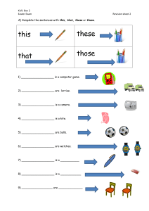 Kid's Box 2 Easter Exam Revision: Demonstrative Pronouns