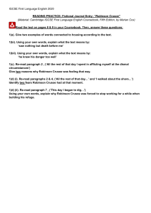 Robinson Crusoe Reading Practice IGCSE