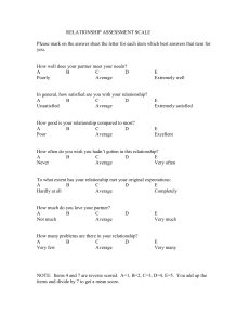 Relationship Assessment Scale Questionnaire
