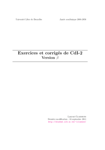 Exercices et corrigés de CdI-2, ULB