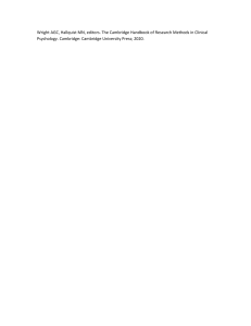 Clinical Psychology Research Methods