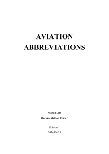 Aviation Abbreviations List - Mahan Air