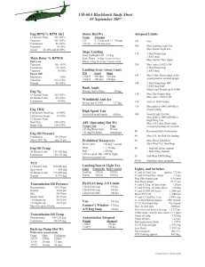 UH-60A Blackhawk Study Sheet: Operational Limits & Procedures