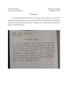 Rizal's Life & Works: Thought Paper