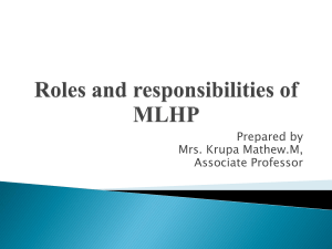 MLHP Roles & Responsibilities: Community Health in India