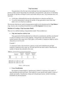 Trip Generation in Transportation Planning