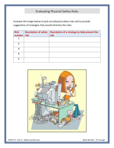 Physical Safety Risks Worksheet: ICT Safety
