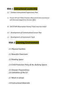 Instructional Leadership & Learning Environment KRAs
