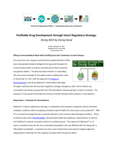 Profitable Drug Development: Regulatory Strategy & Rare Diseases