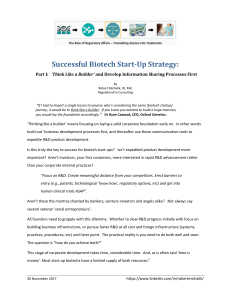 Biotech Startup Strategy: Building a Solid Foundation
