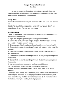 Integer Presentation Project: Real-World Math
