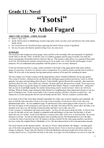 Tsotsi Novel Study Guide