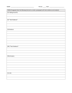 PEARL Paragraph Worksheet
