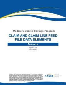 Medicare Shared Savings Program CCLF Data Elements