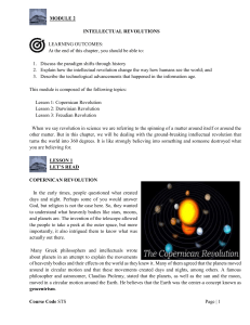 Intellectual Revolutions: Copernican, Darwinian, Freudian