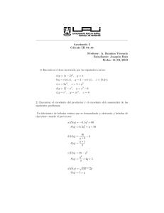 Ejercicios de Cálculo III: Área y Excedente