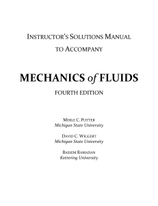 Mechanics of Fluids Solutions Manual