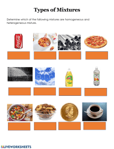 Homogeneous vs. Heterogeneous Mixtures Worksheet