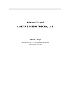 Linear System Theory Solutions Manual, 2/E