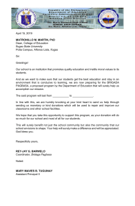 Donation Request: Brigada Pagbasa Program - Sta. Maria High School