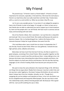 Essay on Friendship: A Personal Narrative