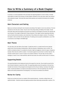 How to Write a Book Chapter Summary: A Guide