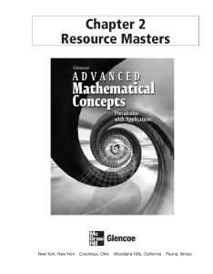 Advanced Math Concepts: Chapter 2 Resource Masters