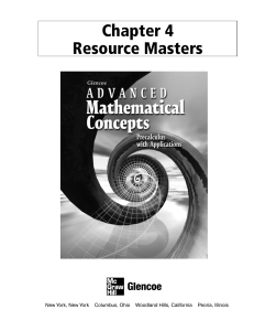 Chapter 4 Resource Masters: Advanced Math Concepts