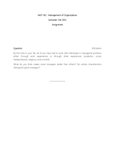 Management Assignment: Qualities of Good Managers