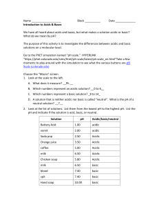 Acids and Bases Worksheet: pH Scale Exploration