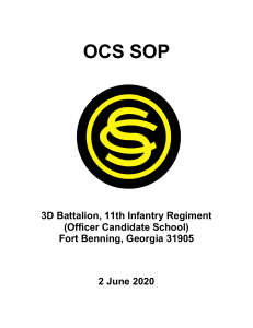 OCS SOP: Officer Candidate School Standard Operating Procedures