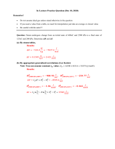 Steam Thermodynamics Practice Question