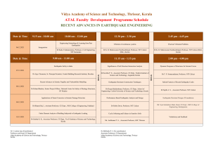 Earthquake Engineering Program Schedule