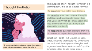 Thought Portfolio: Learning Tool Presentation Slide