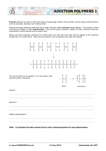 Addition Polymers Worksheet: Chemistry Basics