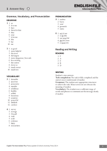 English File Intermediate Plus Answer Key