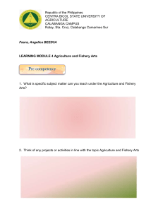 Agriculture & Fishery Arts Learning Module