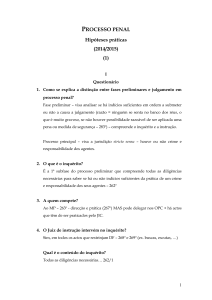 Processo Penal: Questionário e Análise de Caso