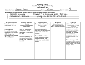 Nursing Care Plan: Parkinson's, Constipation, Self-Care