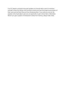 Guest Speaker Introduction Guidelines