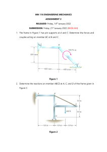 Engineering Mechanics Assignment: Frame Analysis